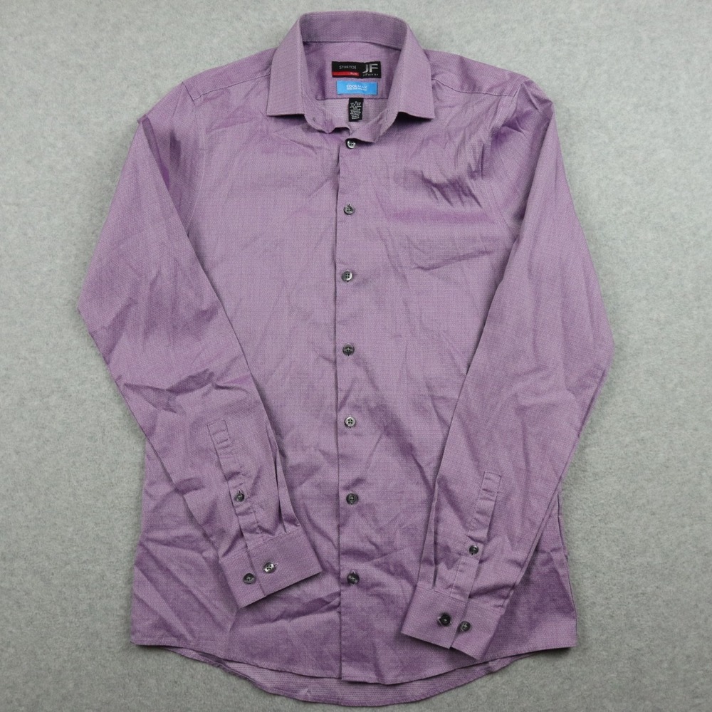 JF J Ferrar Shirt Mens S‎ 14-14.5 34/35 Coolmax Slim Stretch Button Long Sleeve